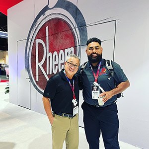 Company owner with rheem worker